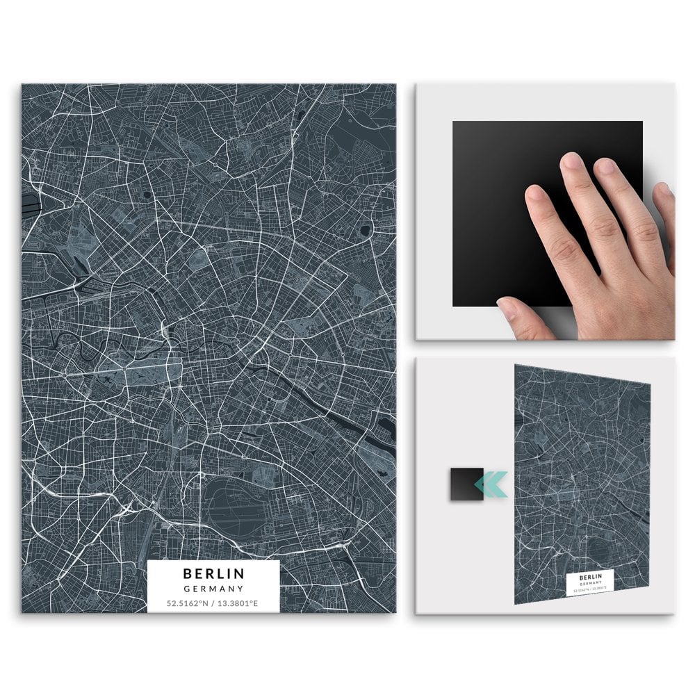 Plakat metalowy Mapa Navy Berlin M
