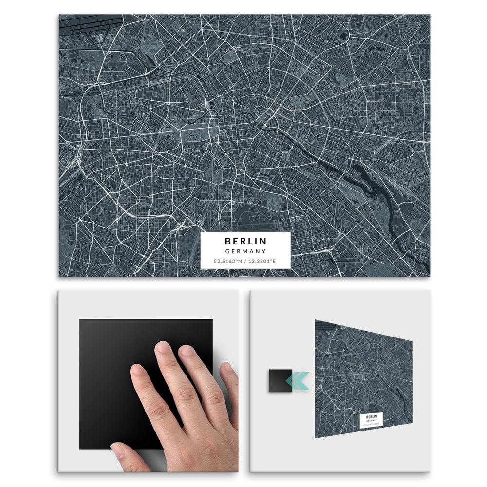 Plakat metalowy Mapa Navy Berlin L