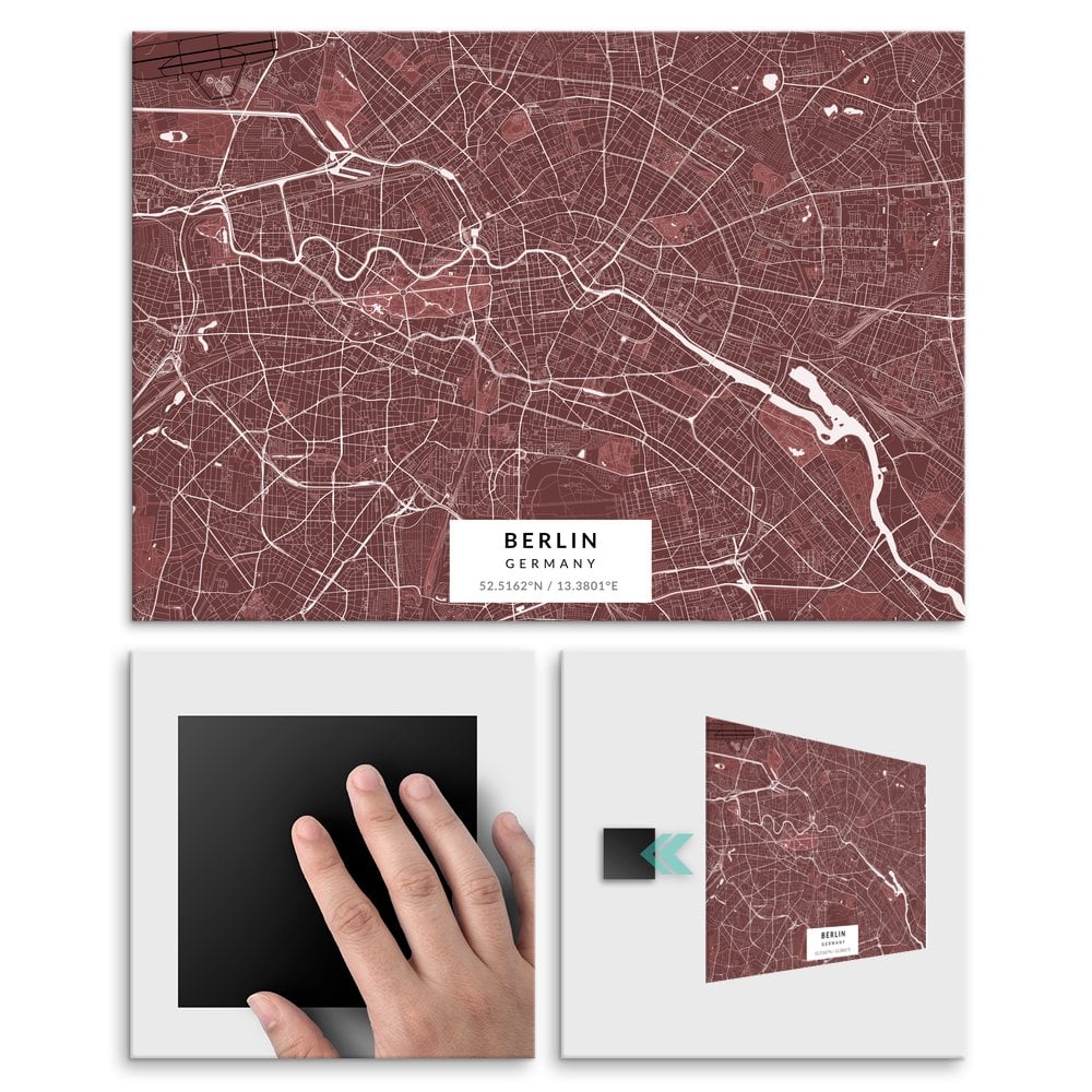 Plakat metalowy Mapa Burgund Berlin L