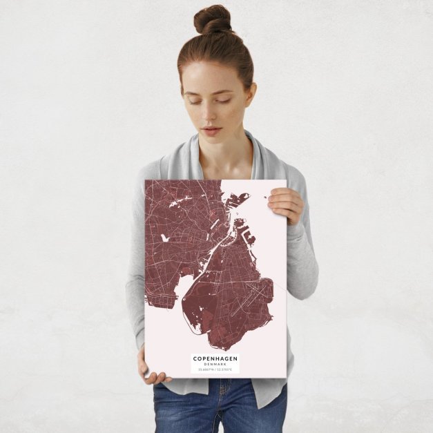 Plakat metalowy Mapa Burgund Kopenhaga M
