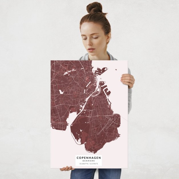 Plakat metalowy Mapa Burgund Kopenhaga L