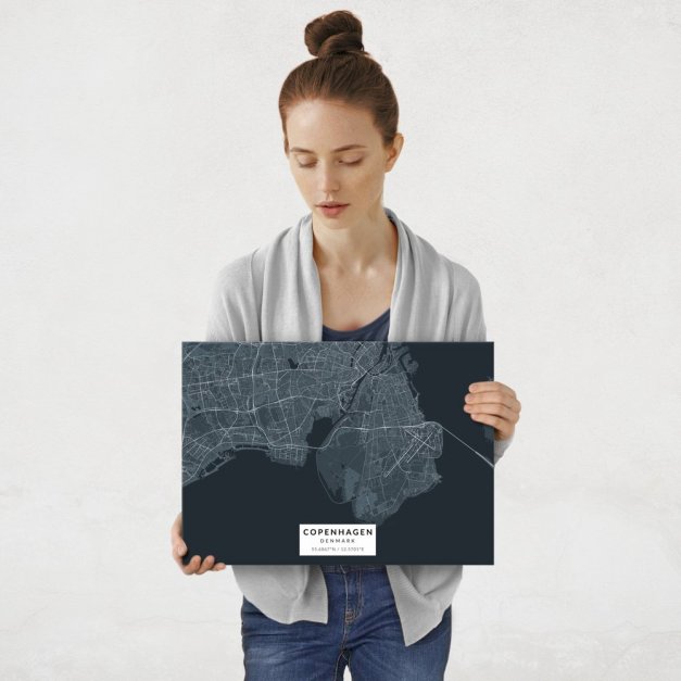 Plakat metalowy Mapa Navy Kopenhaga M