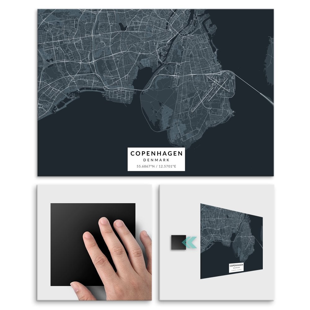 Plakat metalowy Mapa Navy Kopenhaga M