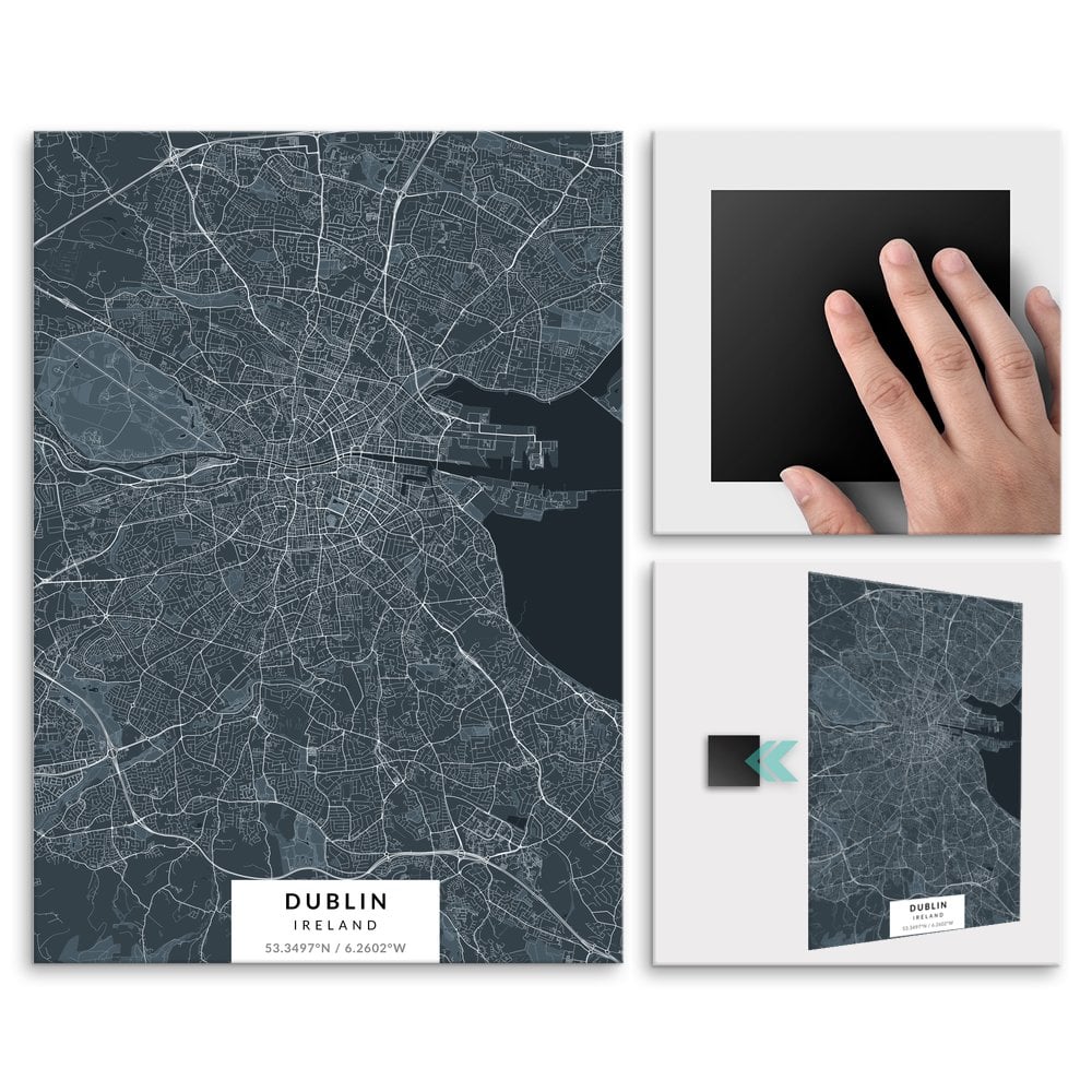 Plakat metalowy Mapa Navy Dublin L