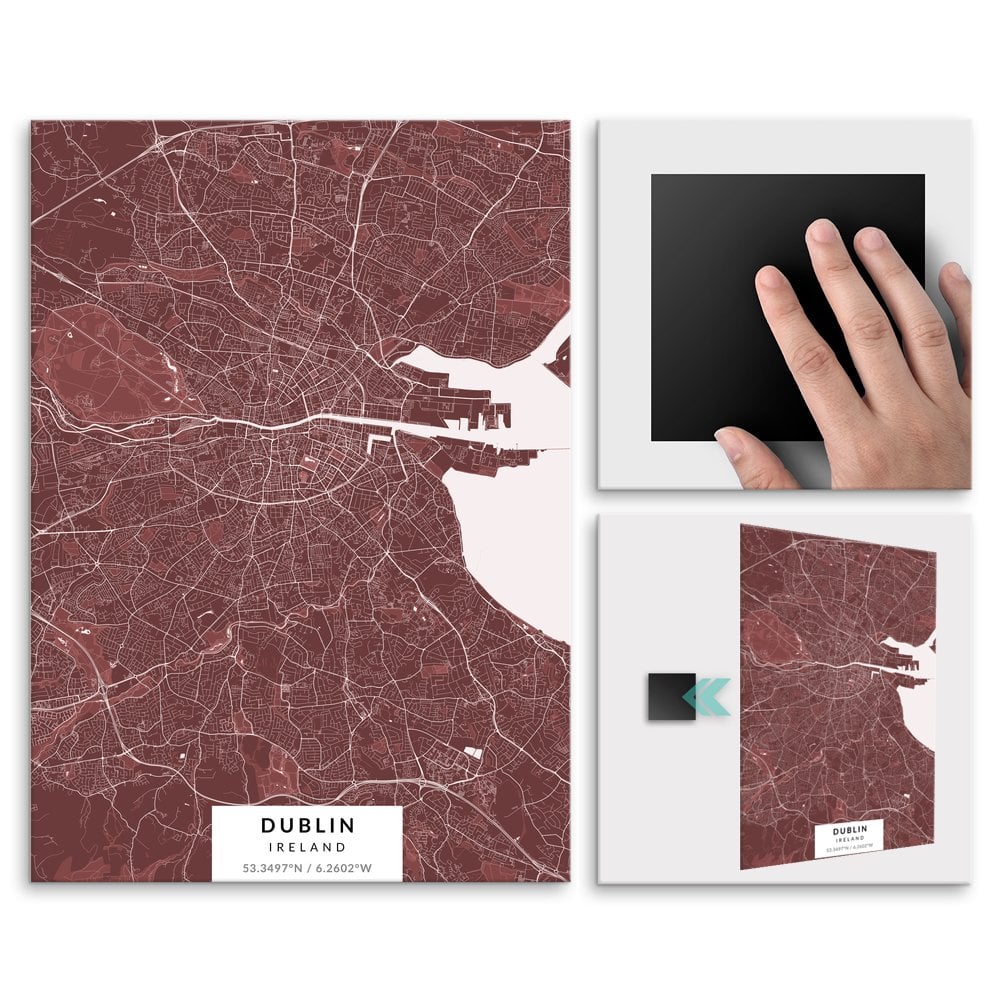 Plakat metalowy Mapa Burgund Dublin L