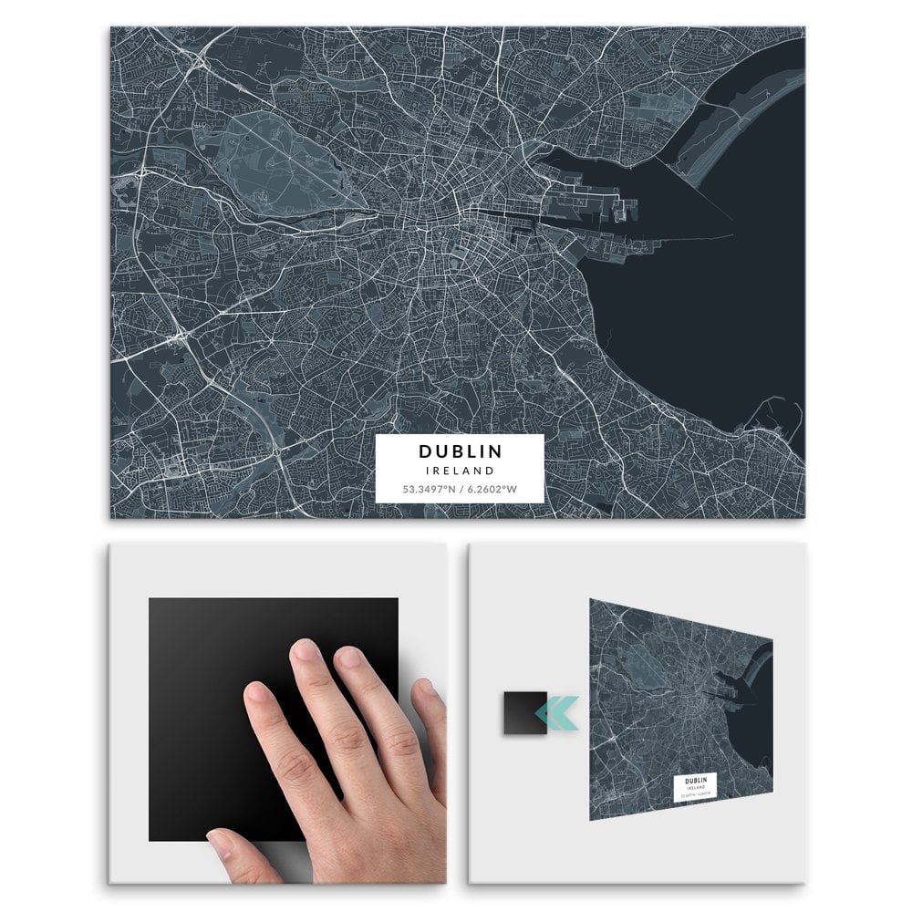 Plakat metalowy Mapa Navy Dublin M