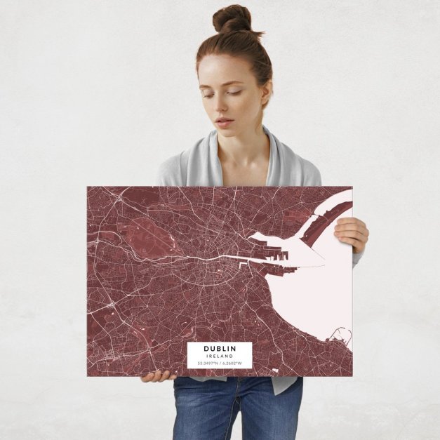 Plakat metalowy Mapa Burgund Dublin L