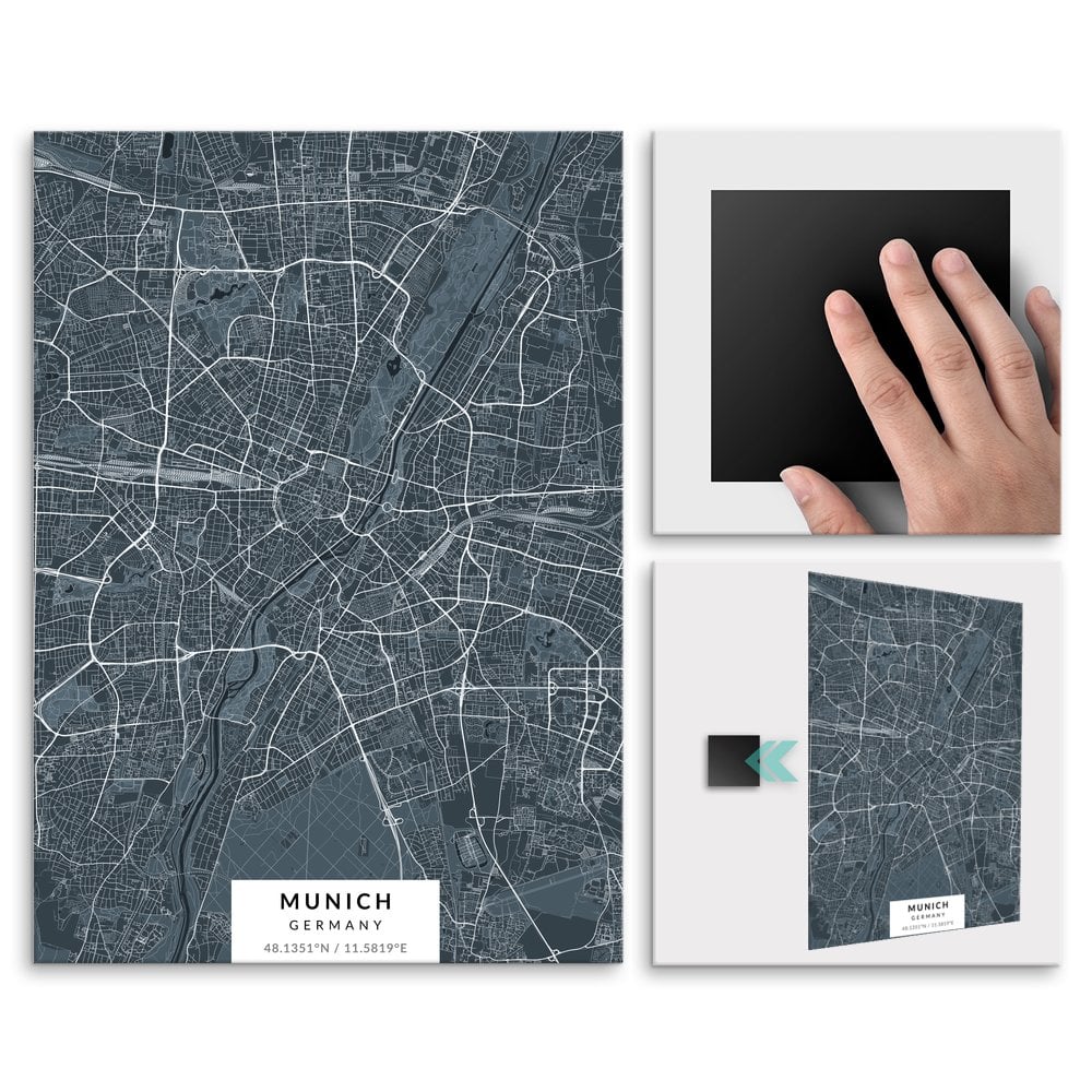Plakat metalowy Mapa Navy Monachium L