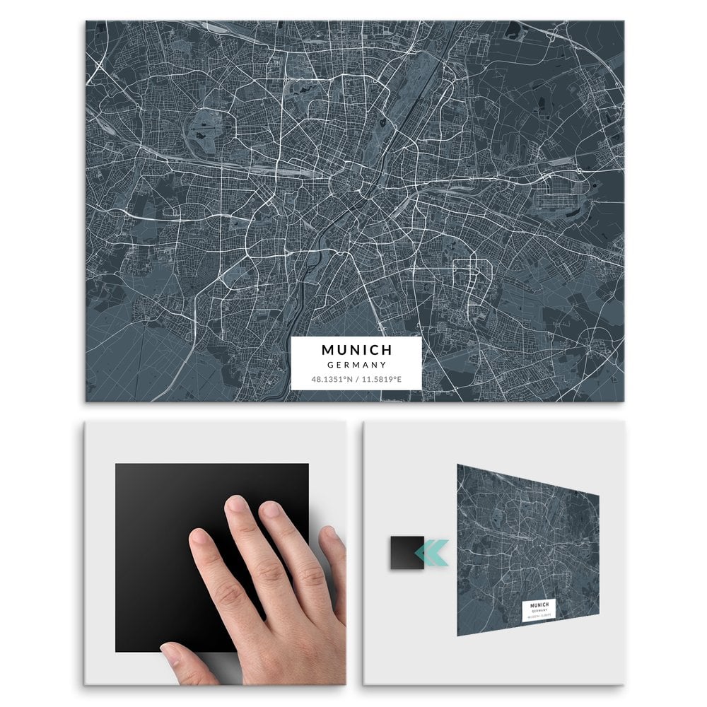 Plakat metalowy Mapa Navy Monachium M