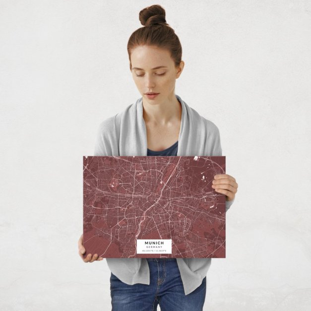 Plakat metalowy Mapa Burgund Monachium M