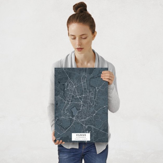 Plakat metalowy Mapa Navy Wilno M