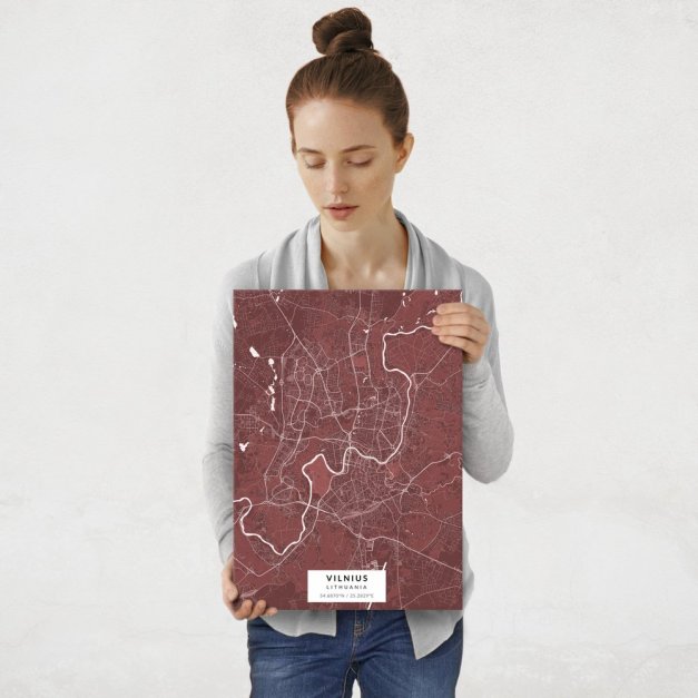 Plakat metalowy Mapa Burgund Wilno M