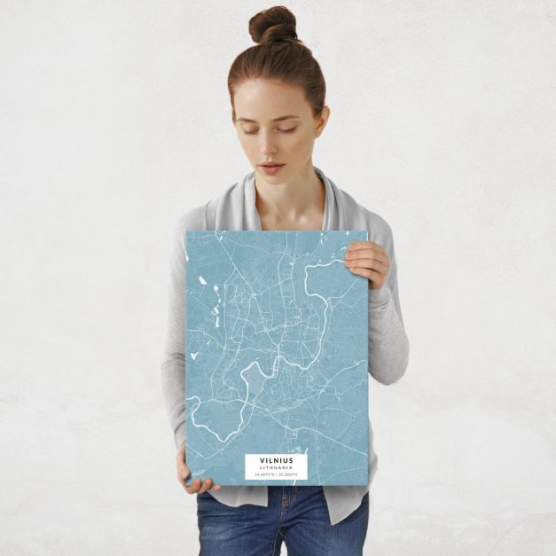 Plakat metalowy Mapa Lazur Wilno M
