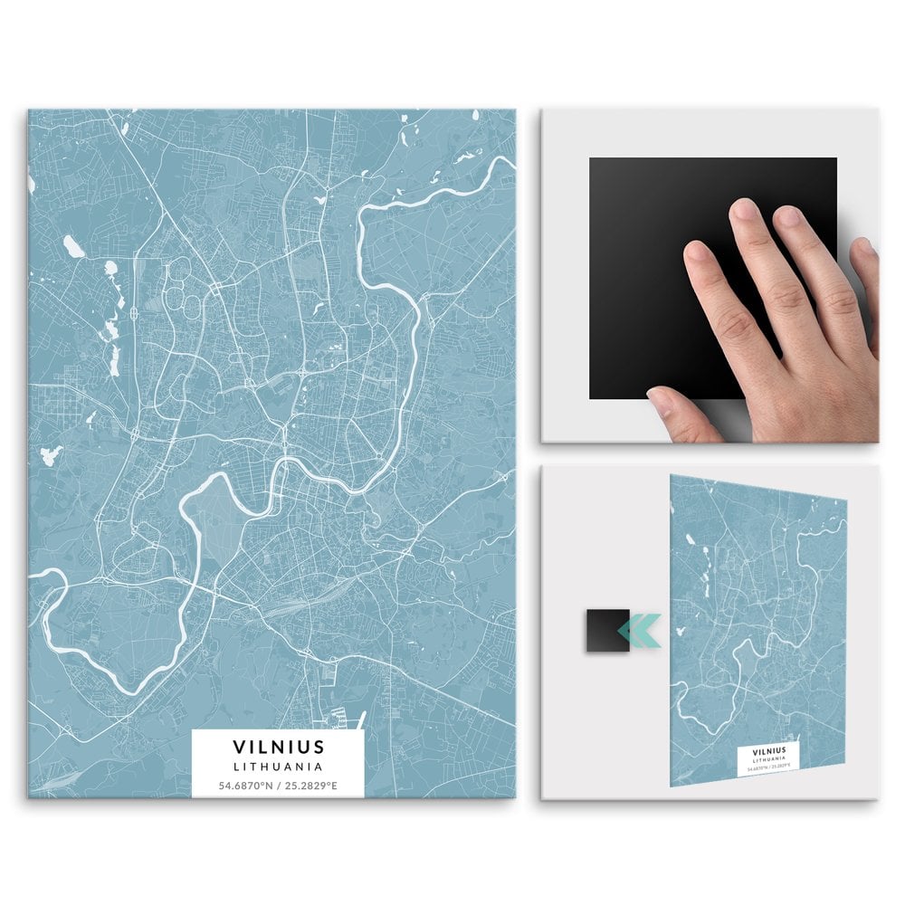 Plakat metalowy Mapa Lazur Wilno M