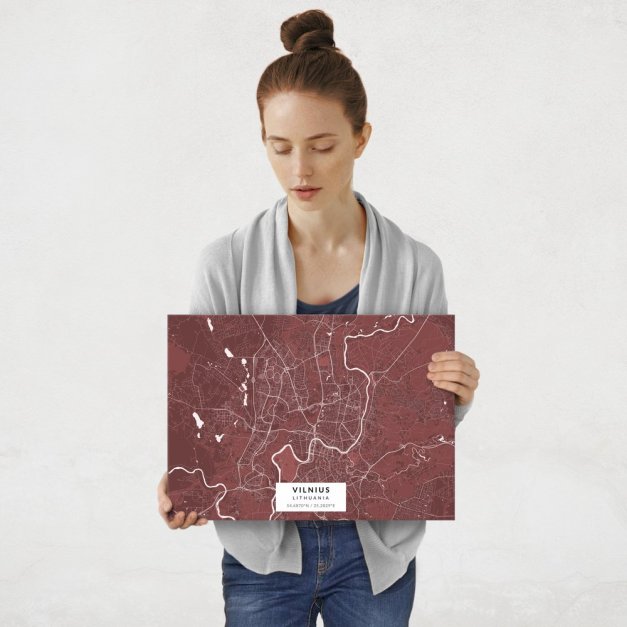 Plakat metalowy Mapa Burgund Wilno M