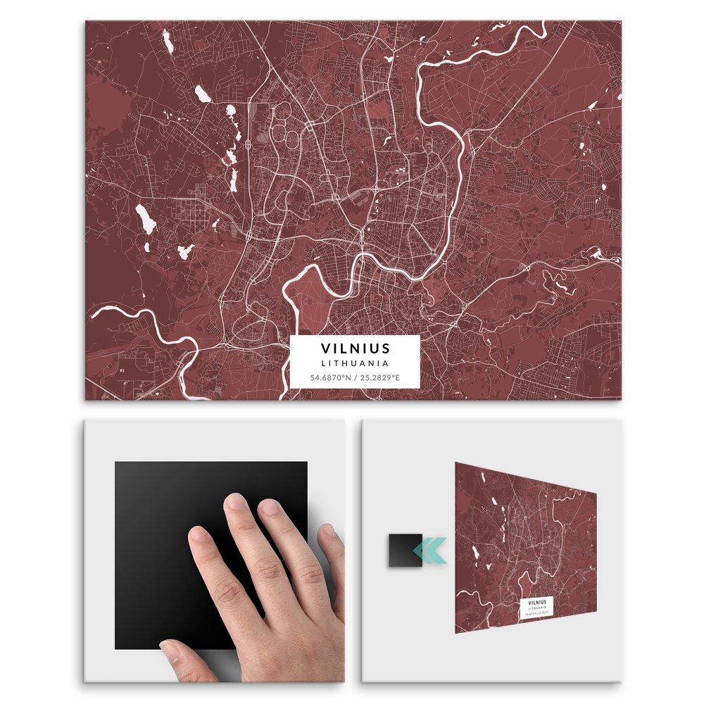 Plakat metalowy Mapa Burgund Wilno L