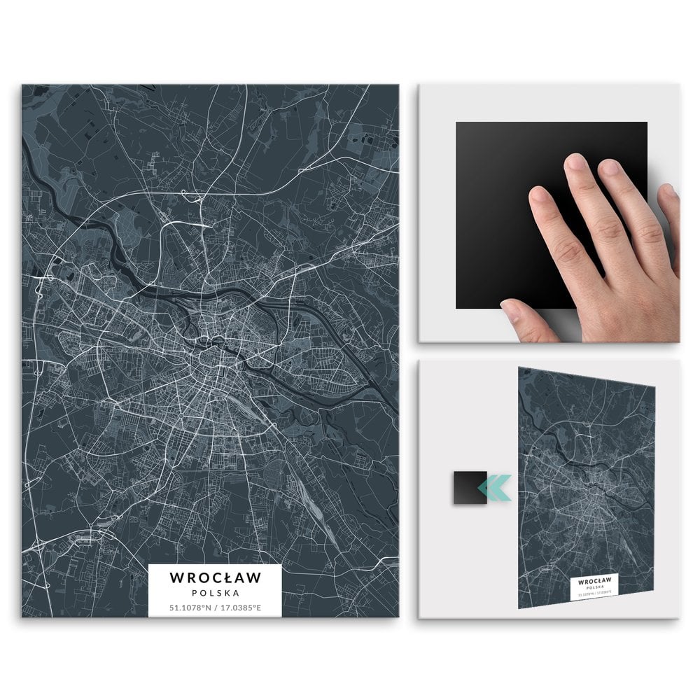 Plakat metalowy Mapa Navy Wrocaw M