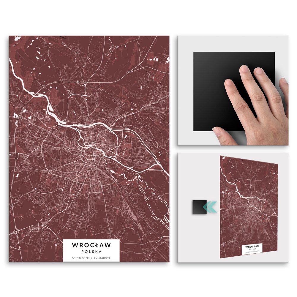 Plakat metalowy Mapa Burgund Wrocaw M