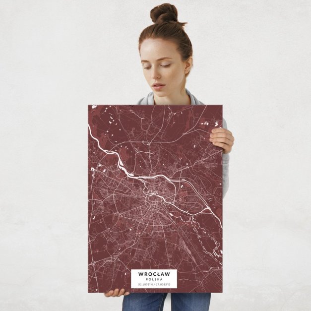 Plakat metalowy Mapa Burgund Wrocław L