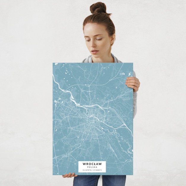 Plakat metalowy Mapa Lazur Wrocław L