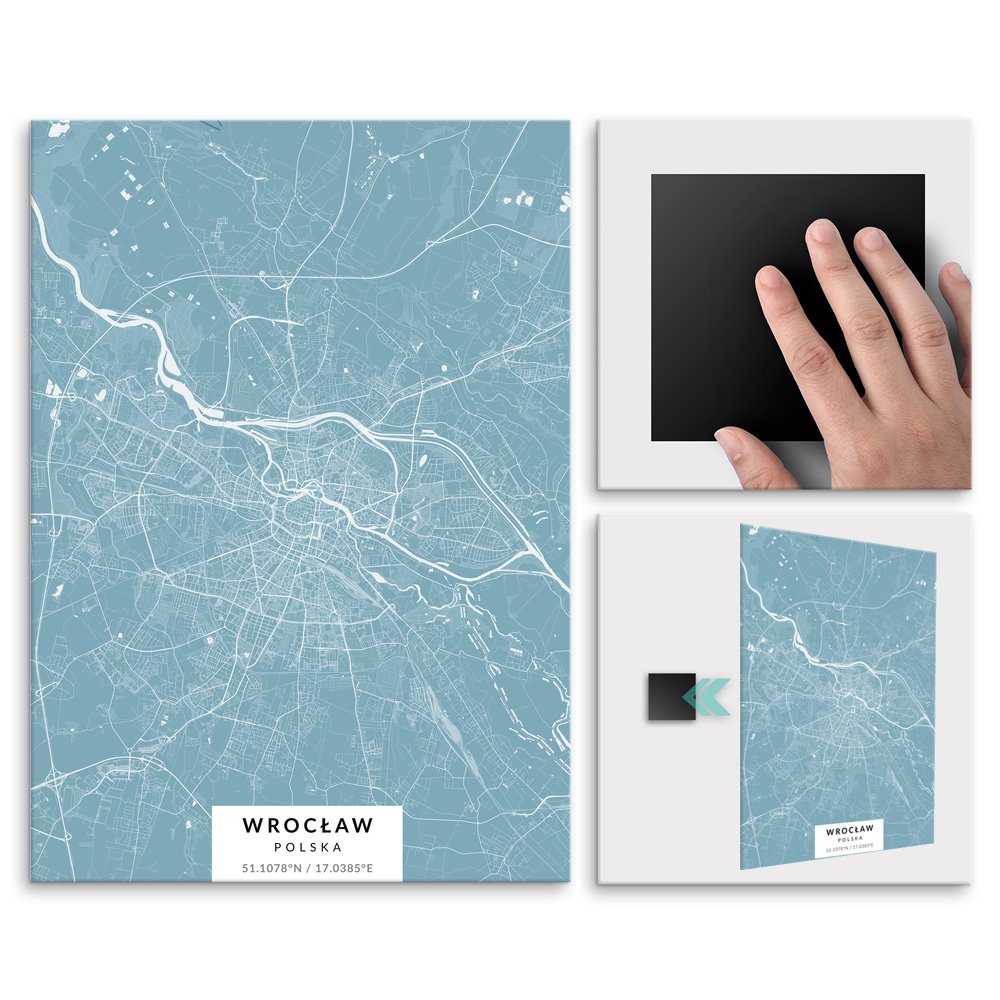 Plakat metalowy Mapa Lazur Wrocaw L