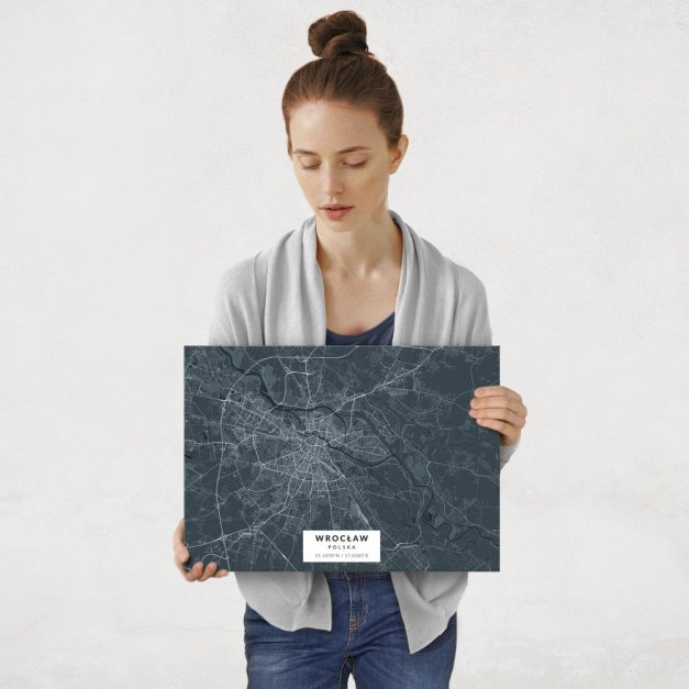 Plakat metalowy Mapa Navy Wrocław M
