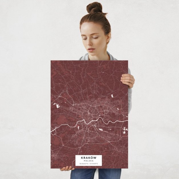 Plakat metalowy Mapa Burgund Kraków L