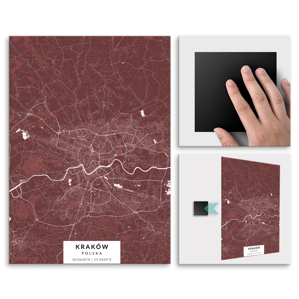Plakat metalowy Mapa Burgund Krakw L
