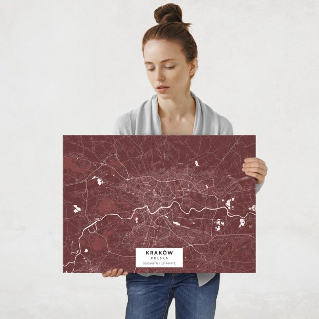 Plakat metalowy Mapa Burgund Kraków L