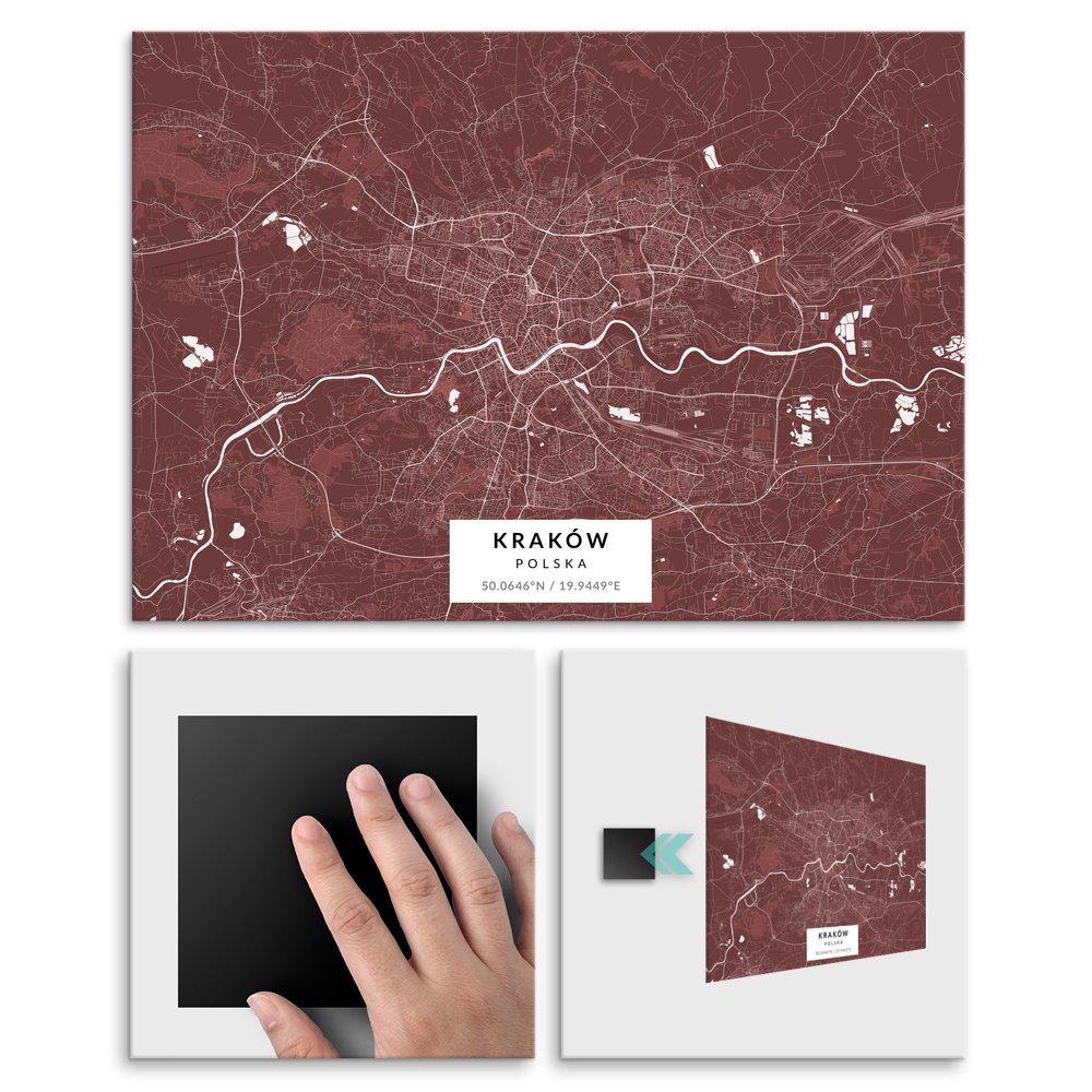 Plakat metalowy Mapa Burgund Krakw L