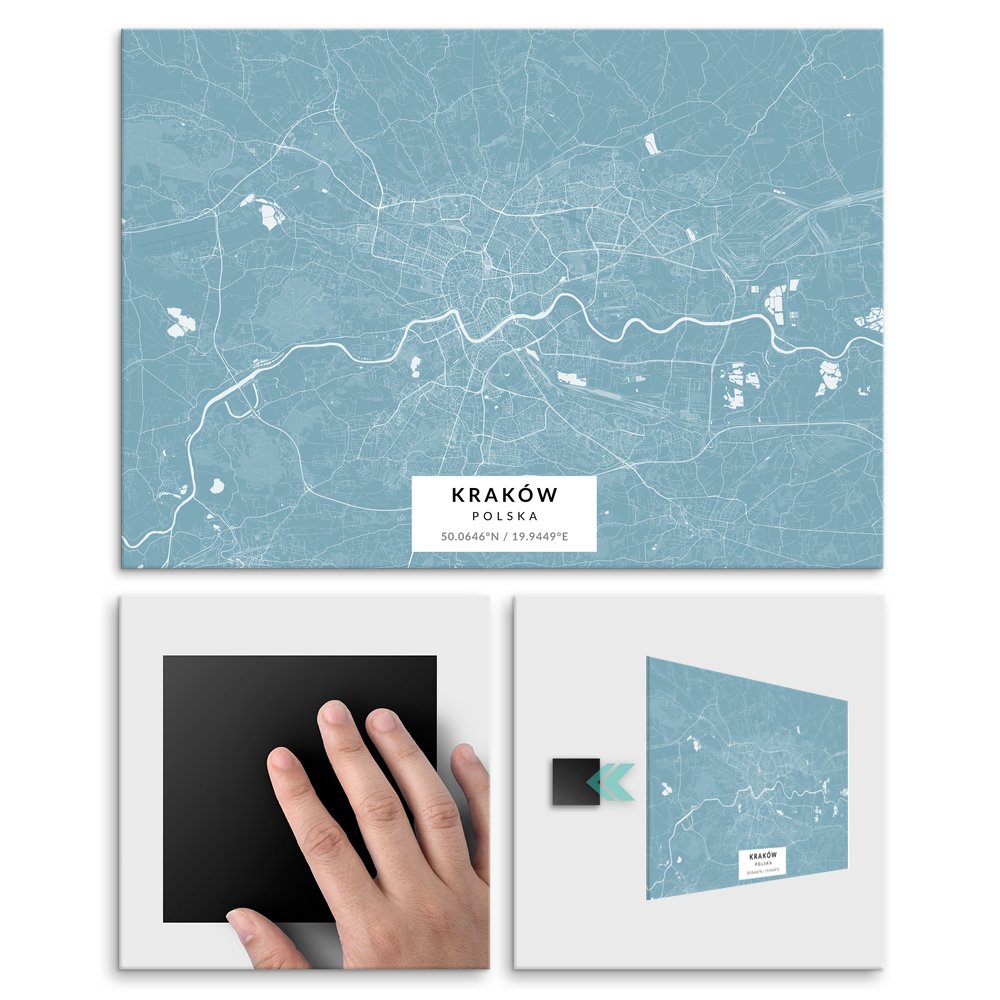Plakat metalowy Mapa Lazur Krakw L