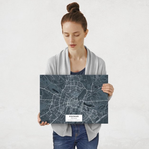 Plakat metalowy Mapa Navy Poznań M