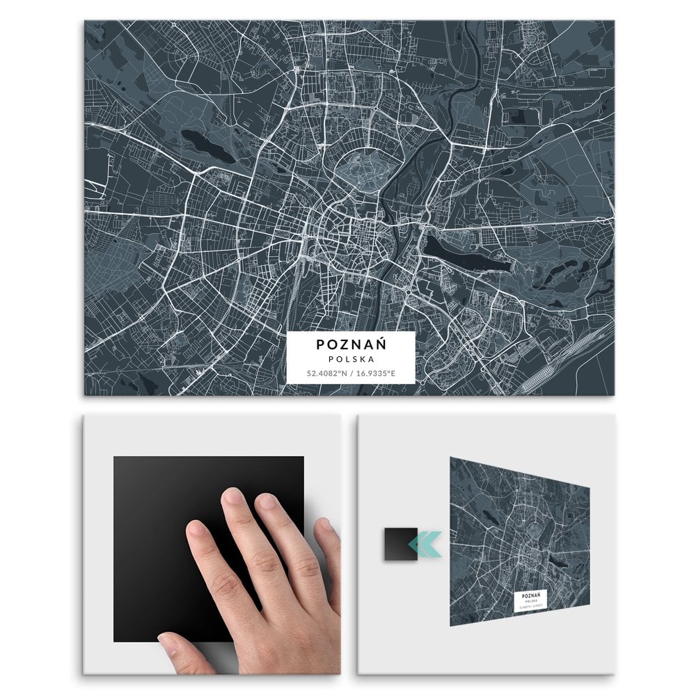 Plakat metalowy Mapa Navy Pozna M