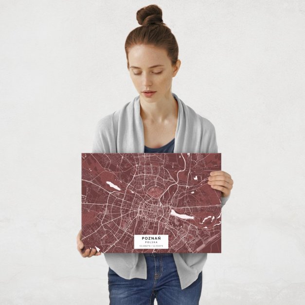 Plakat metalowy Mapa Burgund Poznań M