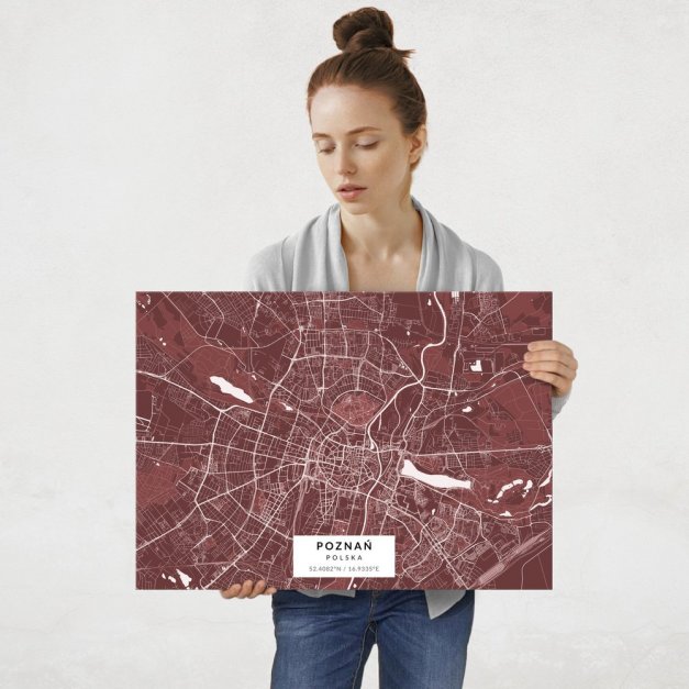Plakat metalowy Mapa Burgund Poznań L