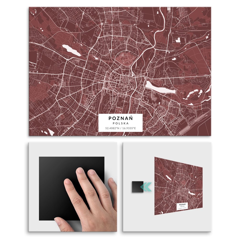 Plakat metalowy Mapa Burgund Pozna L