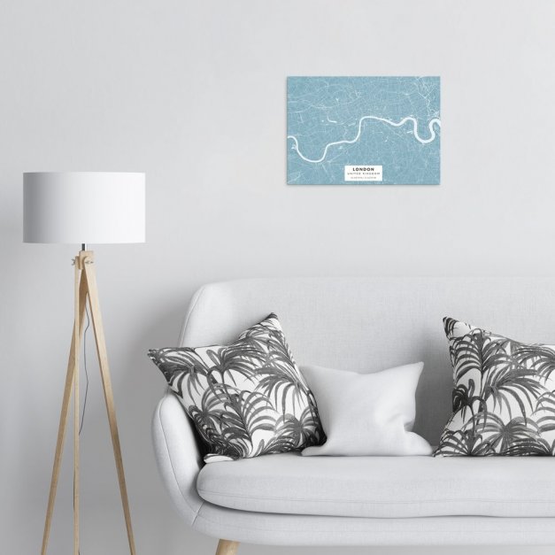 Plakat metalowy Mapa Lazur Londyn M