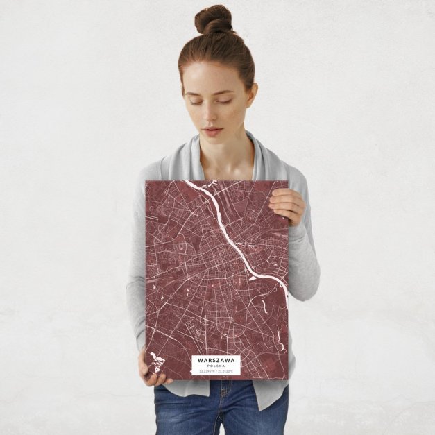 Plakat metalowy Mapa Burgund Warszawa M