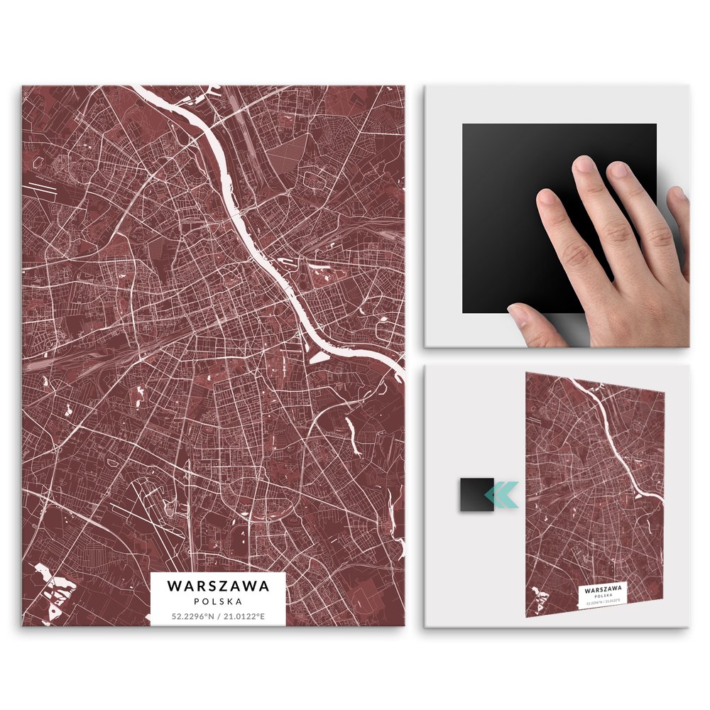 Plakat metalowy Mapa Burgund Warszawa L