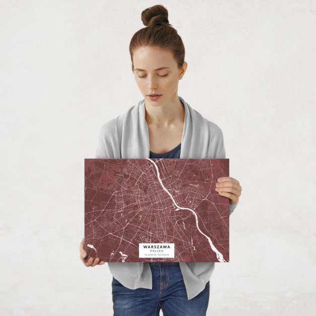 Plakat metalowy Mapa Burgund Warszawa M