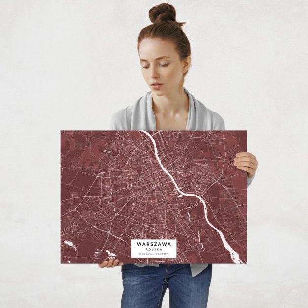 Plakat metalowy Mapa Burgund Warszawa L