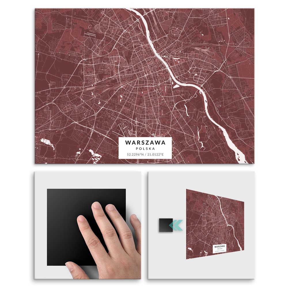 Plakat metalowy Mapa Burgund Warszawa L