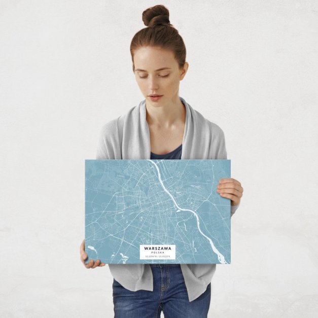 Plakat metalowy Mapa Lazur Warszawa M