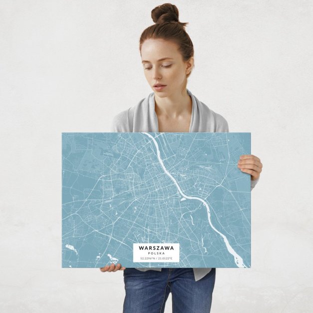 Plakat metalowy Mapa Lazur Warszawa L