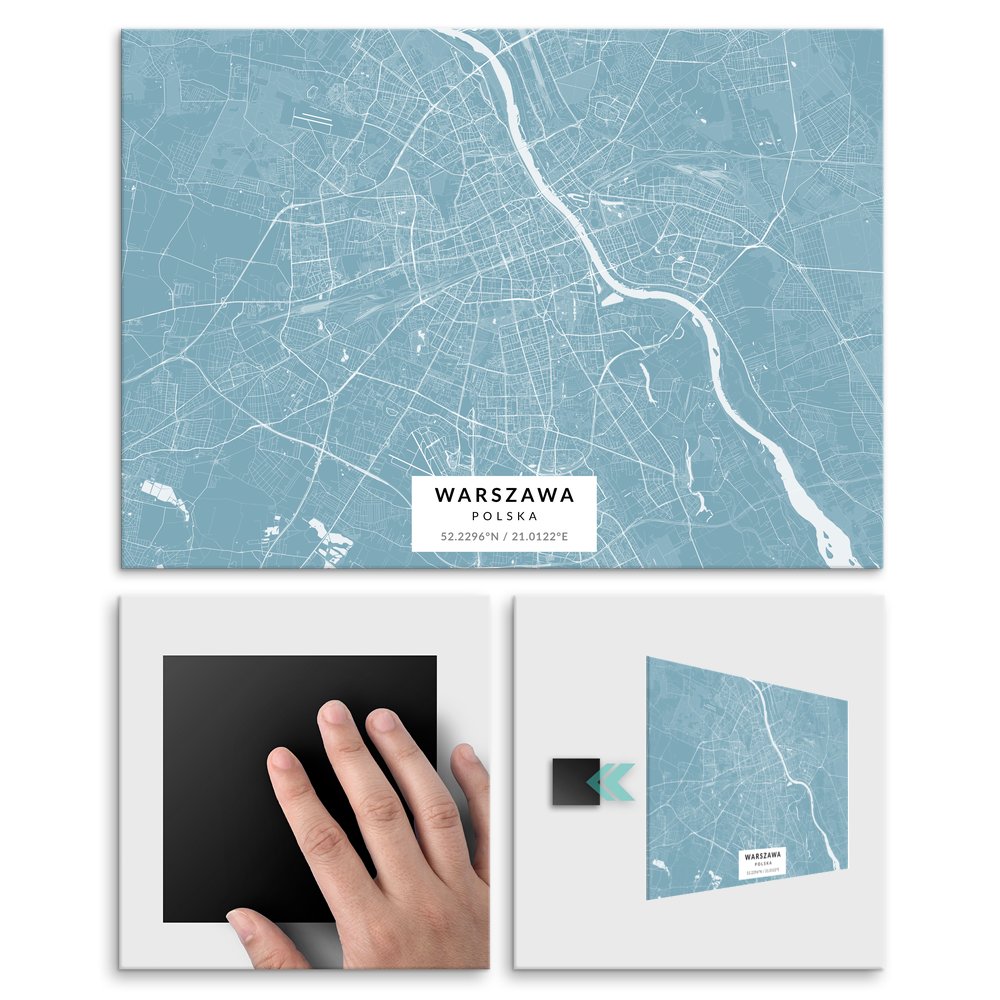 Plakat metalowy Mapa Lazur Warszawa L