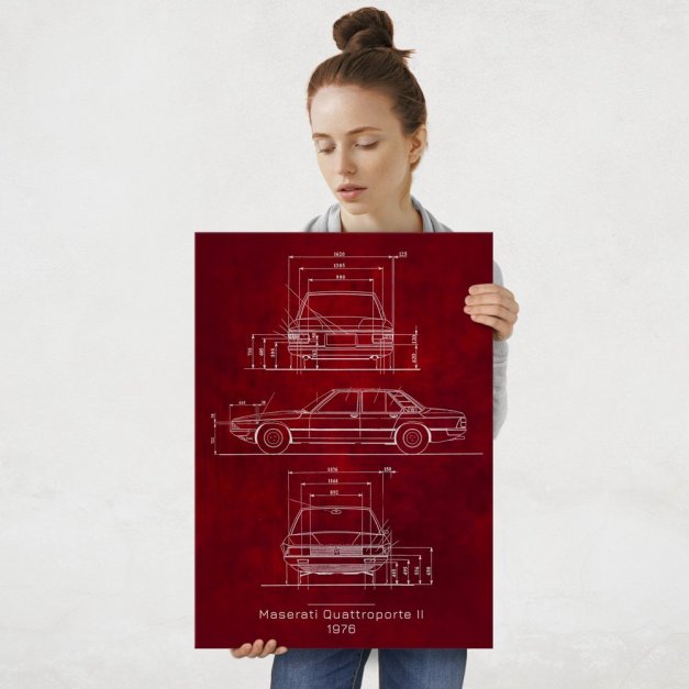 Plakat metalowy Maserati Quattroporte II Projekt Scarlet L