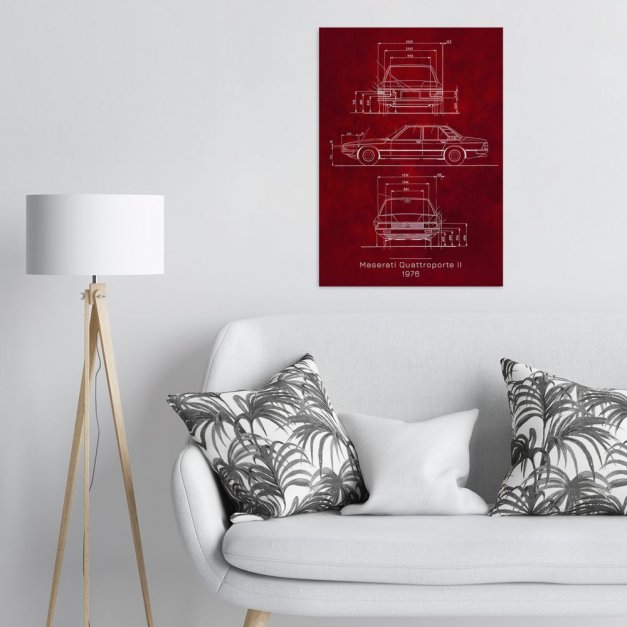 Plakat metalowy Maserati Quattroporte II Projekt Scarlet L