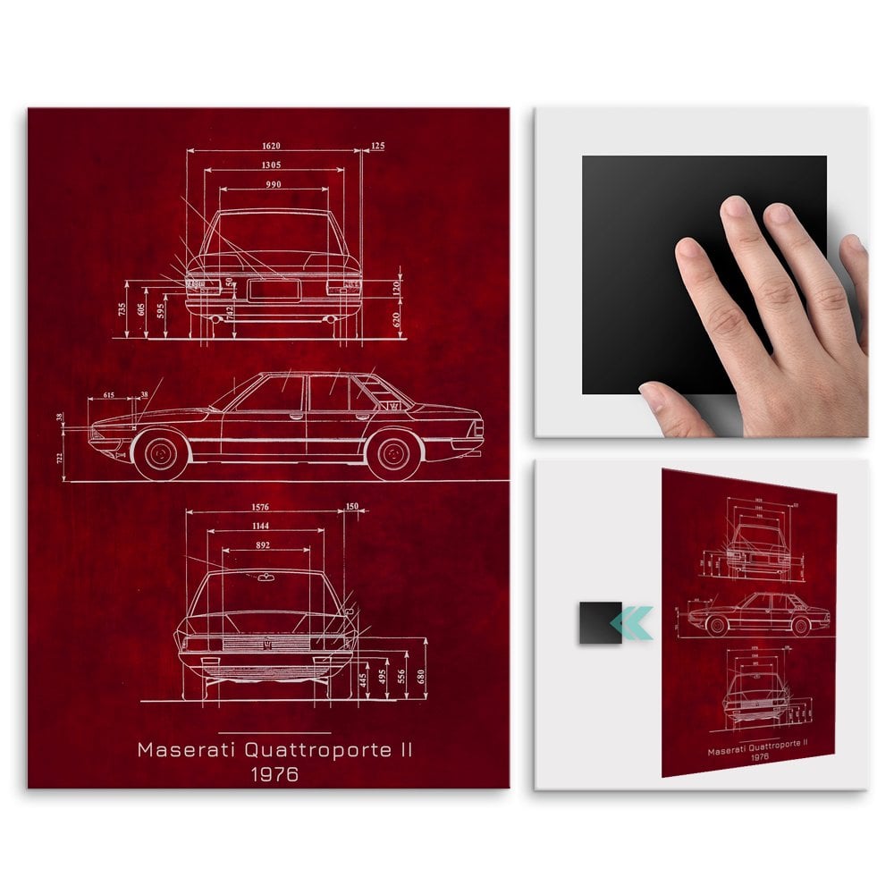 Plakat metalowy Maserati Quattroporte II Projekt Scarlet L