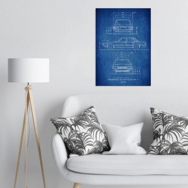 Plakat metalowy Maserati Quattroporte II Projekt Cobalt L