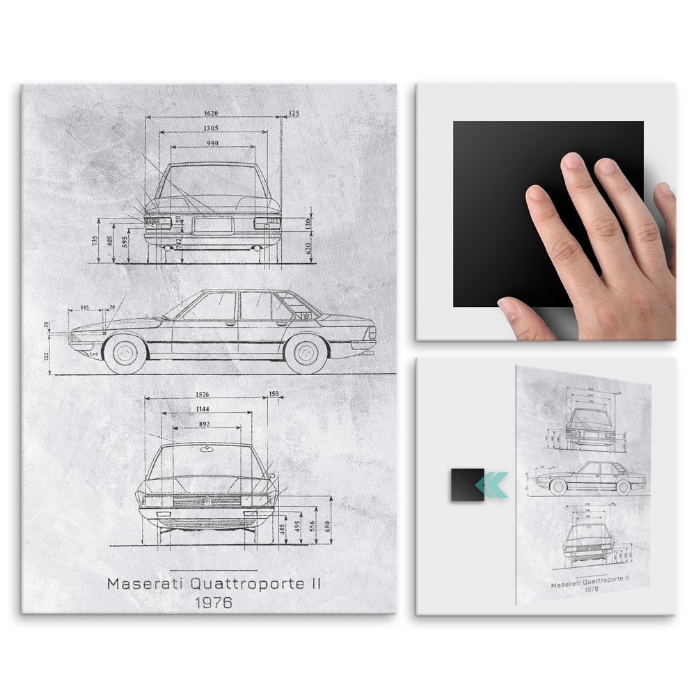 Plakat metalowy Maserati Quattroporte II Projekt Stone L